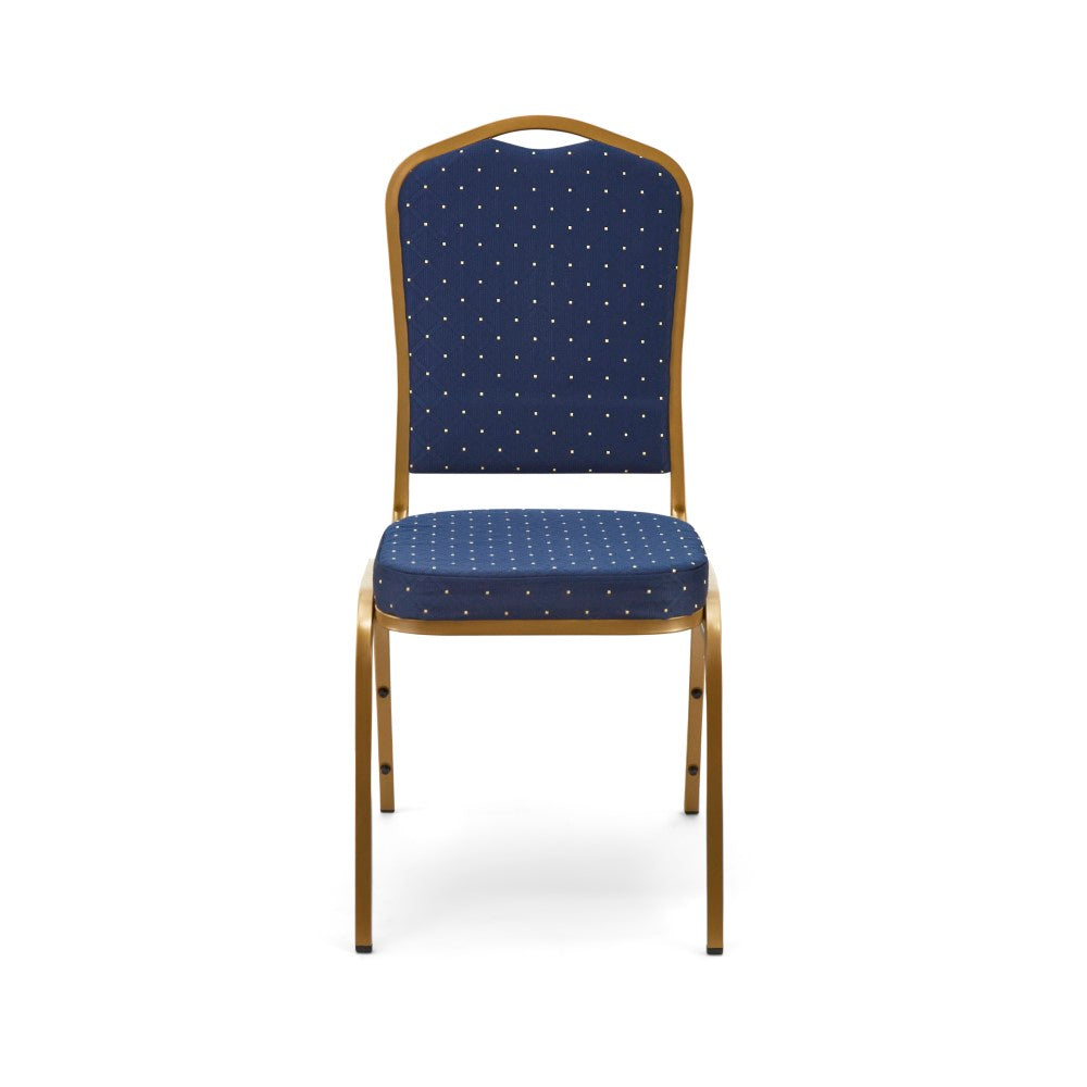 Banqueting Chairs - (Blue Fabric - Gold Steel Frame)