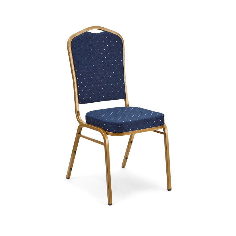 Banqueting Chairs - (Blue Fabric - Gold Steel Frame)