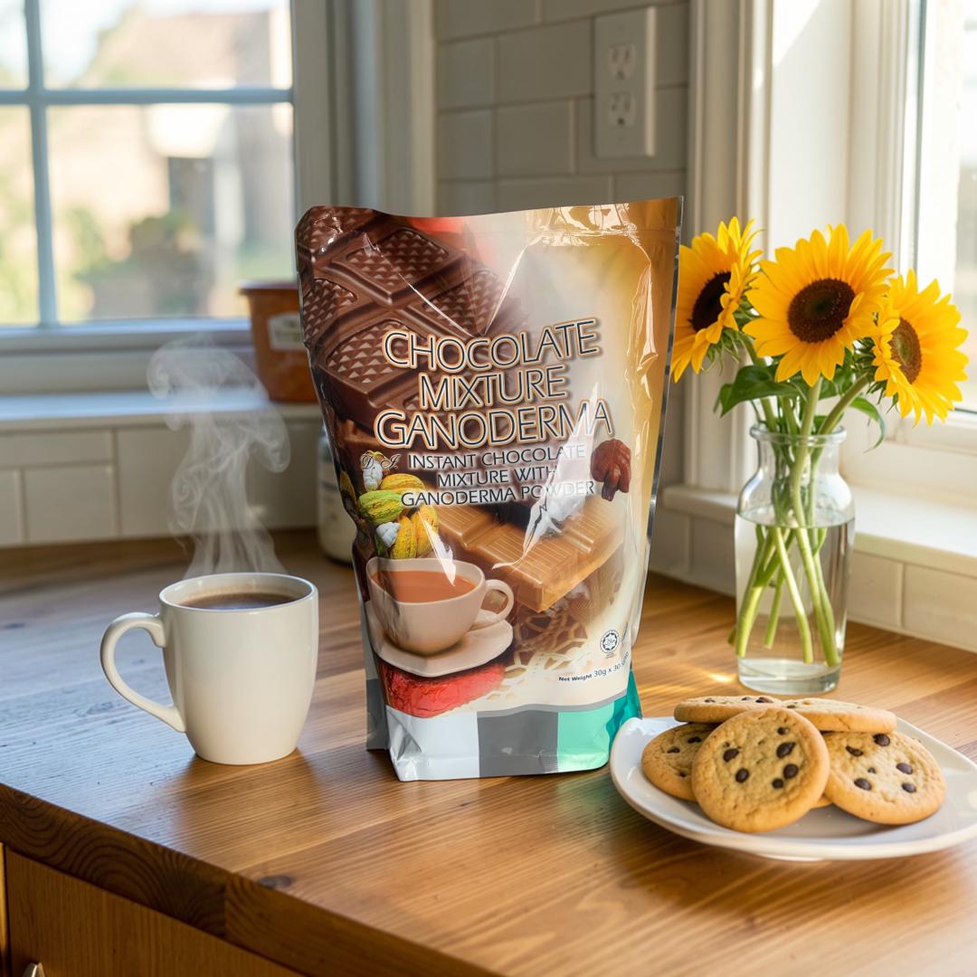 INSTANT CHOCOLATE MIXTURE WITH GANODERMA POWDER COFFEE