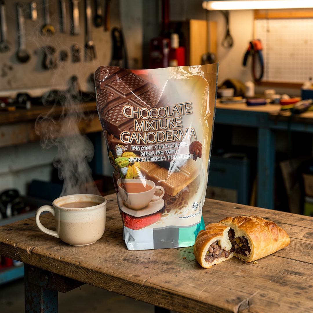 INSTANT CHOCOLATE MIXTURE WITH GANODERMA POWDER COFFEE